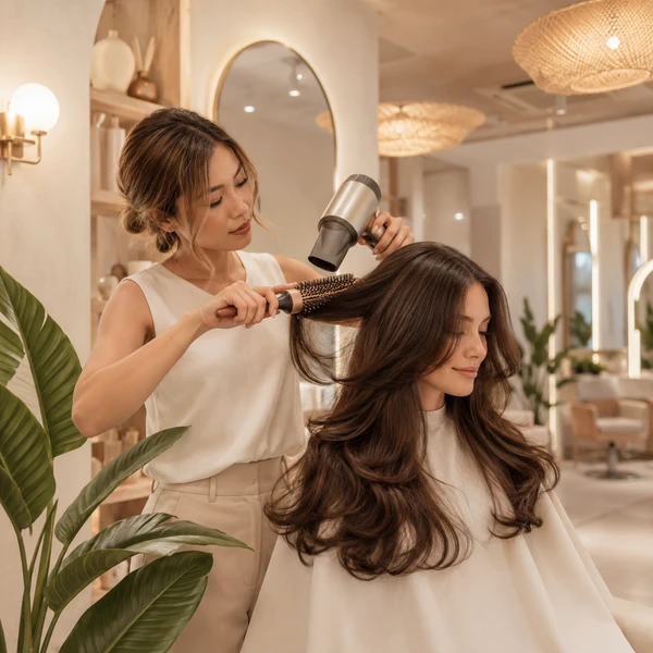A blow-dry finish in our serene spa setting